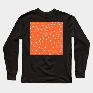 Doodle Dots in Orange Long Sleeve T-Shirt